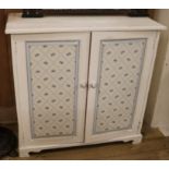 A painted oak cupboard W.91cm