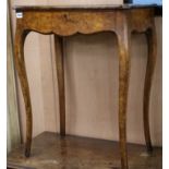 A Victorian burr walnut side table, W.59cm