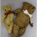 Two vintage plush teddy bears, largest 47cm