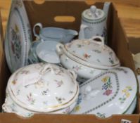 A Spode Summer Palace part dinner service and two Continental porcelain tureens