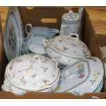 A Spode Summer Palace part dinner service and two Continental porcelain tureens