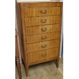 A 1950's mahogany chest of six drawers, W.61cm