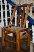 Two Chinese low child's chairs H.62cm
