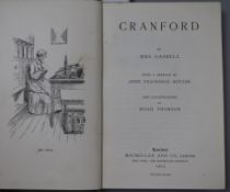 Mrs E Gaskell 'Cranford', published by MacMillan & Co, 1903, Calf 8vo, illustrated.