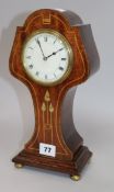 An Edwardian inlaid mahogany Art Nouveau style mantel timepiece, 29.5cm