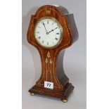 An Edwardian inlaid mahogany Art Nouveau style mantel timepiece, 29.5cm