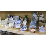 A group of assorted ceramics including a Royal Crown Derby paperweight