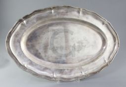 A continental 800 standard silver oval meat platter, 52cm, 44.1 oz.