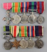 A family group of medals to a father and son: Father - India General Service, 2 clasps, Waziristan