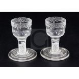 A pair of Masonic toasting glasses, c.1770, each wheel engraved with the inscription 'R.K. of
