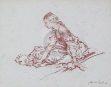 § Sir William Russell Flint (1880-1969)sanguine chalkStudy of a Spanish girlsigned6 x 7.5in.