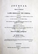 Ellis, Henry - Journal of The Proceedings of the Late Embassy to China, 1st edition, quarto, half
