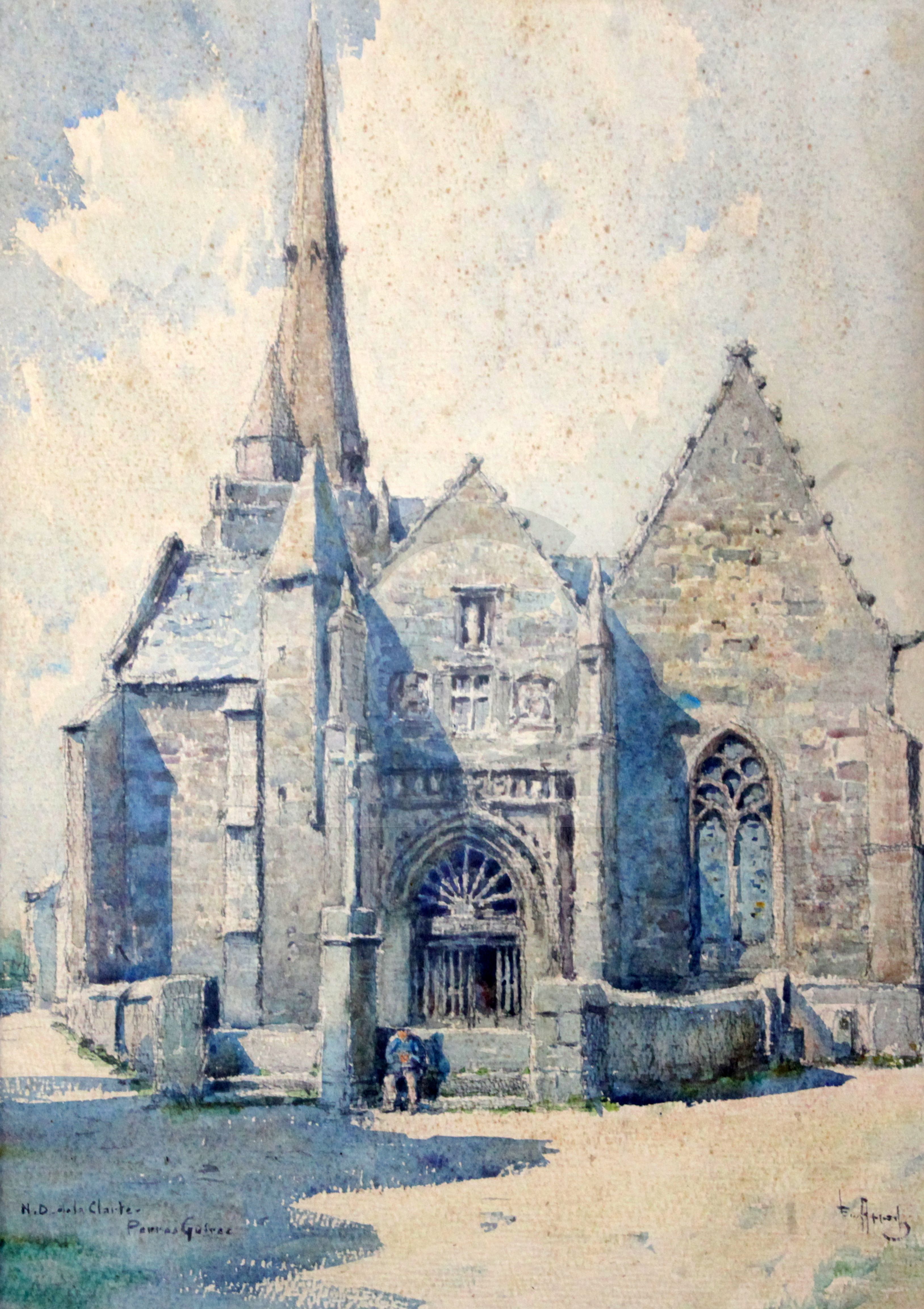 Emile Appey (1876-1935)2 watercoloursLe Frouet St Barbe and Notre Dame de la Clarte Perras - Image 4 of 6