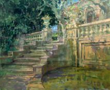 § Susan Ryder (b.1944)oil on canvasSteps in an Italianate gardensigned24.5 x 29.5in.