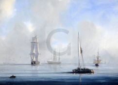 Tim Thompson (1951-)gouacheShipping on a calm seasigned6.5 x 9.5in.