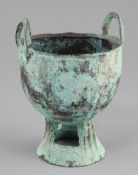 A Chinese archaic bronze ritual vessel, probably late Shang dynasty, 12th-11th century B.C., casting