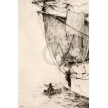 Arthur Briscoe (1873-1943)etching'The Pilot'signed in pencil, inscribed 'Trial first state'13 x