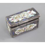 An early 19th century French silver and enamel snuff box, decorated with gilt and enamelled panels