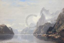 Georg Anton Rasmussen (1842-1914)oil on canvasCottages alongside a fjordsigned and dated 188112 x