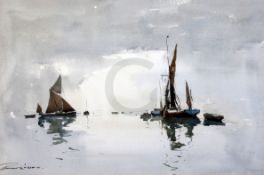 Edward Wesson (1910-1983)watercolour'Becalmed'signed in ink12.5 x 19.5in.