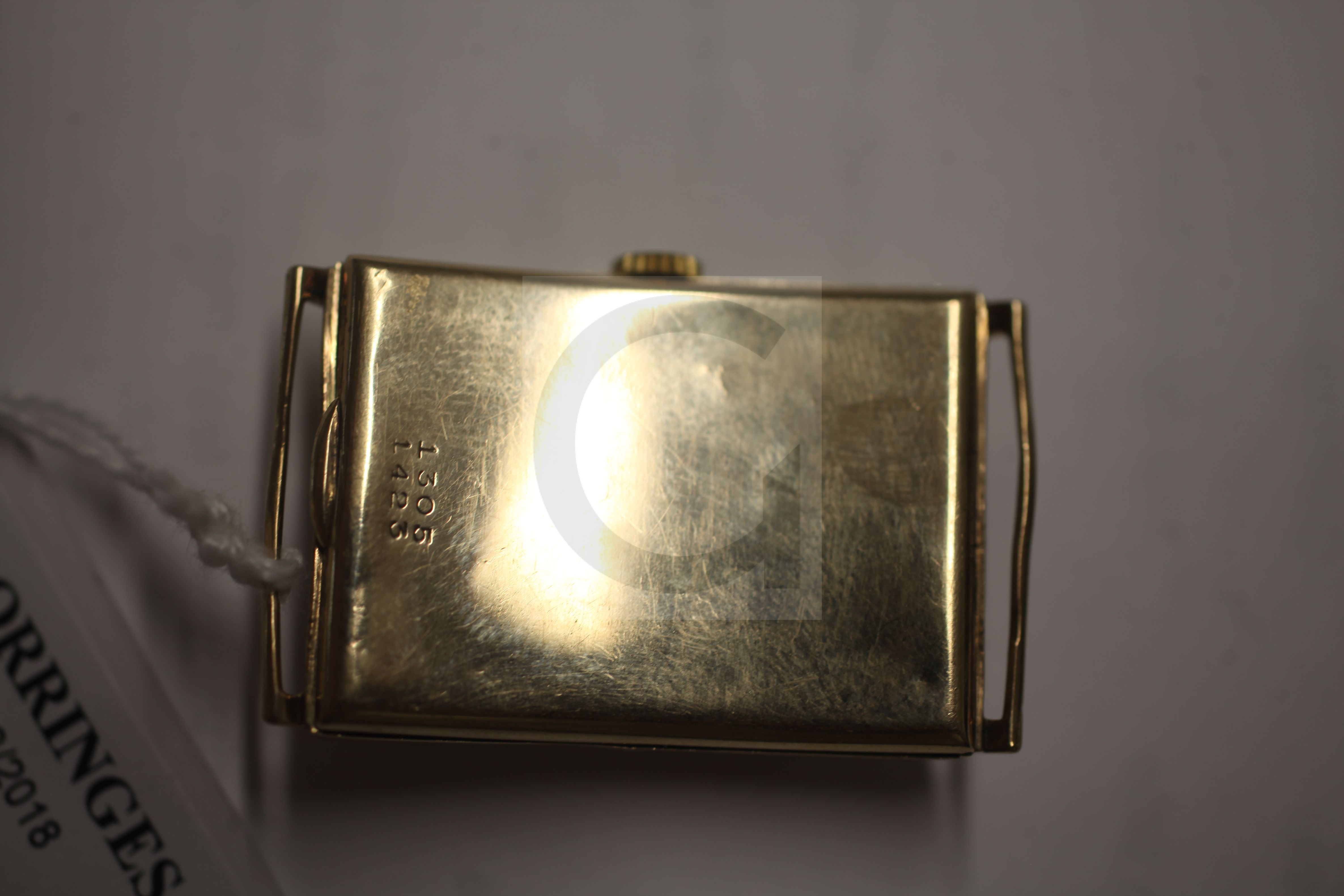 A gentleman's 1930's 9ct gold Rolex manual wind wrist watch, with large curved rectangular Arabic - Image 2 of 5