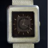 An Omega De Ville 14ct yellow gold and platinum wristwatch, 1970's, with stainless steel back.