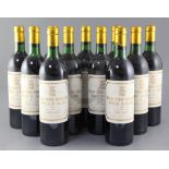 Eleven bottles of Chateau Pichon Longueville Comtesse de Lalande Grand Cru Classe, Pauillac, 1982.