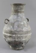 A Chinese archaic bronze ritual drinking vessel, Hu, Late Spring & Autumn period/Eastern Zhou