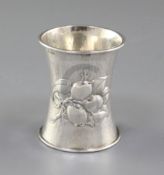 An Edwardian Arts & Crafts planished silver waisted napkin ring, by Omar Ramsden & Alwyn Carr,