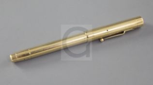 A 1930's 18ct gold cased Swan fountain pen, 13.4cm.