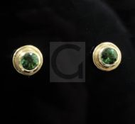 A pair of Theo Fennell 18ct gold and green tourmaline ear studs.From the estate of the late Sheila