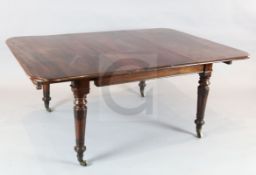 A Victorian mahogany extending dining table, W.4ft 2in. extends to 9ft 4in.