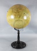 A huge late 19th century German terrestrial globe by Adolf Henze, 1889 24 chromolithographed half-