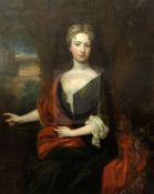 After Sir Godfrey Kneller (1646-1723)oil on canvasThree quarter length portrait of a seated lady