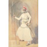Alfred Crowdy Lovett (1862-1919)watercolourPortrait of an Indian warriorsigned21 x 13.5in.