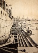 Arthur Briscoe (1873-1943)etching'In Dry Dock'signed in ink, 71/757 x 11in., unframed