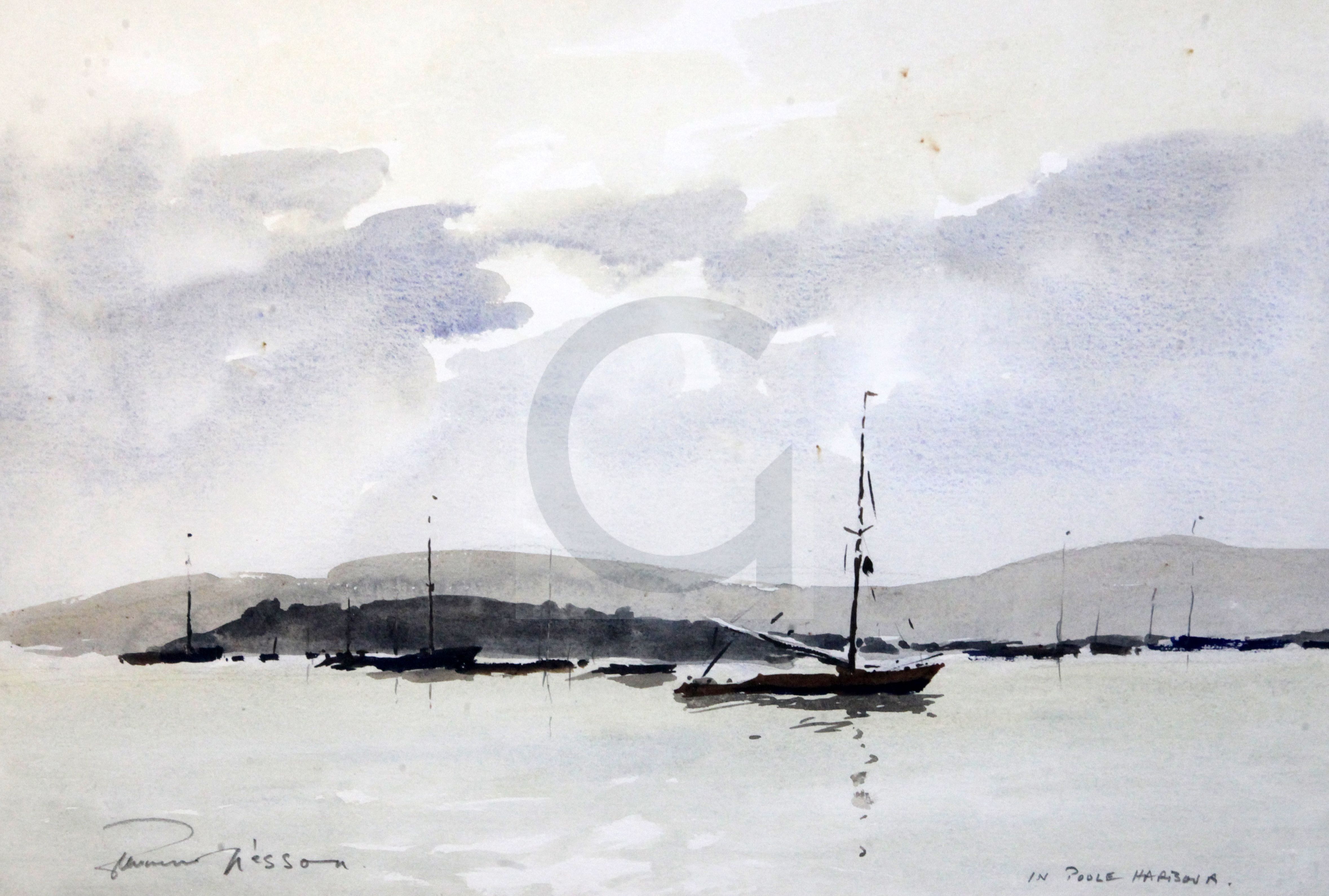 Edward Wesson (1910-1983)watercolour'In Poole Harbour'signed in pencil12.5 x 19in.
