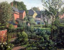 Frederick Henry Stonham (1924-2003)oil on canvas boardGarden scenesigned and dated '5419 x 23.5in.