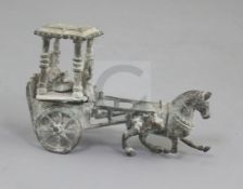 A Chinese archaic bronze model of a horse and carriage, Han dynasty, 2nd century B.C.-2nd century