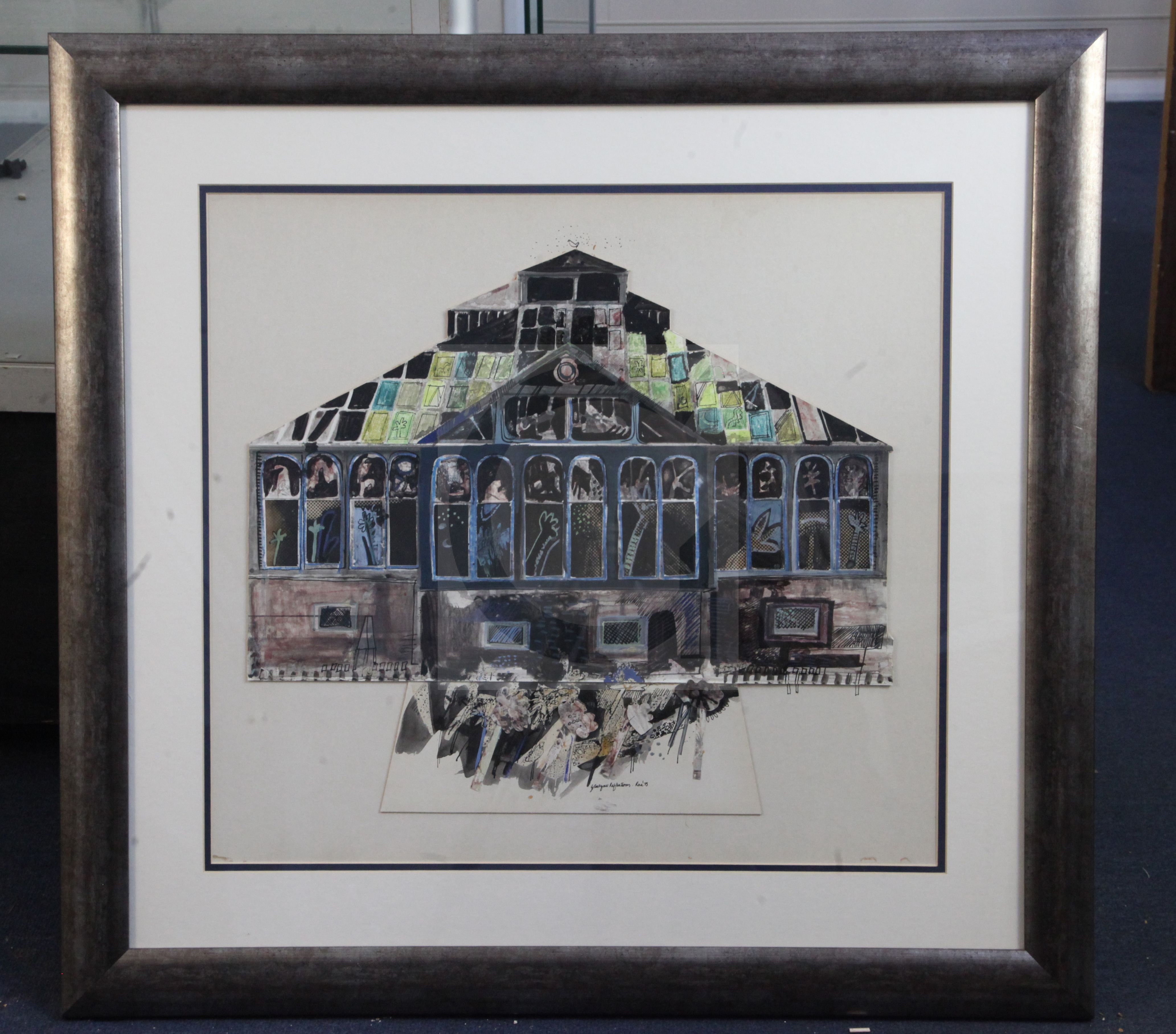 Barbara Rae (1943-)collage, ink and watercolour'Glasgow Reflections'signed and dated '7520 x 21. - Image 2 of 3