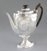 A Victorian silver pedestal coffee pot, by Harrison Brothers and Howson, hallmarked Sheffield