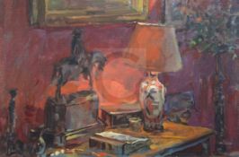 § Susan Ryder (b.1944)oil on canvasStill life with Wellingtonsigned16 x 24in.