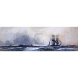 § Frank Henry Mason (1876-1965)pair of watercoloursShipping off the coastsigned6.75 x 21.75in.