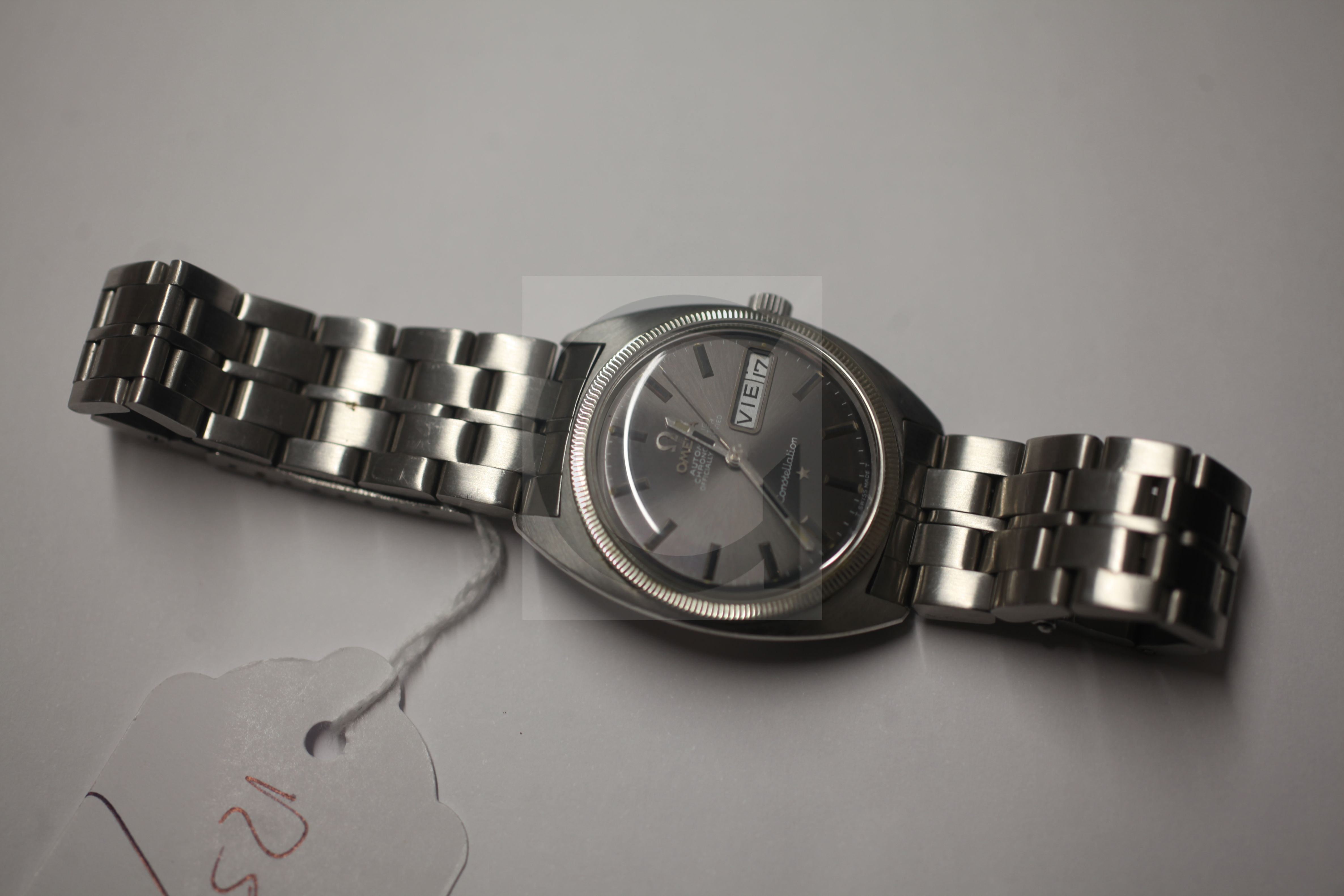 A gentleman's early 1970's stainless steel Omega Constellation automatic wrist watch, the steel grey - Image 2 of 4