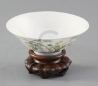 A Chinese famille rose small bowl, Yongzheng mark, Republic period, finely painted with goldfish