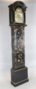 A mid 18th century chinoiserie longcase clock, John Buttler [sic], London, the 12 inch dial with