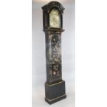 A mid 18th century chinoiserie longcase clock, John Buttler [sic], London, the 12 inch dial with