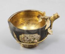 A Sawasa or Tonkin ware gilt copper peach-shaped cup, first half 18th century, finely cast and
