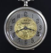 An early 20th century American Waltham 18ct gold open face pocket watch, with Arabic dial and