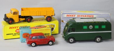 Two Dinky toys - Bedford Articulated Lorry 409, BBC Control Room 967 and Corgi Austin A40 216, all